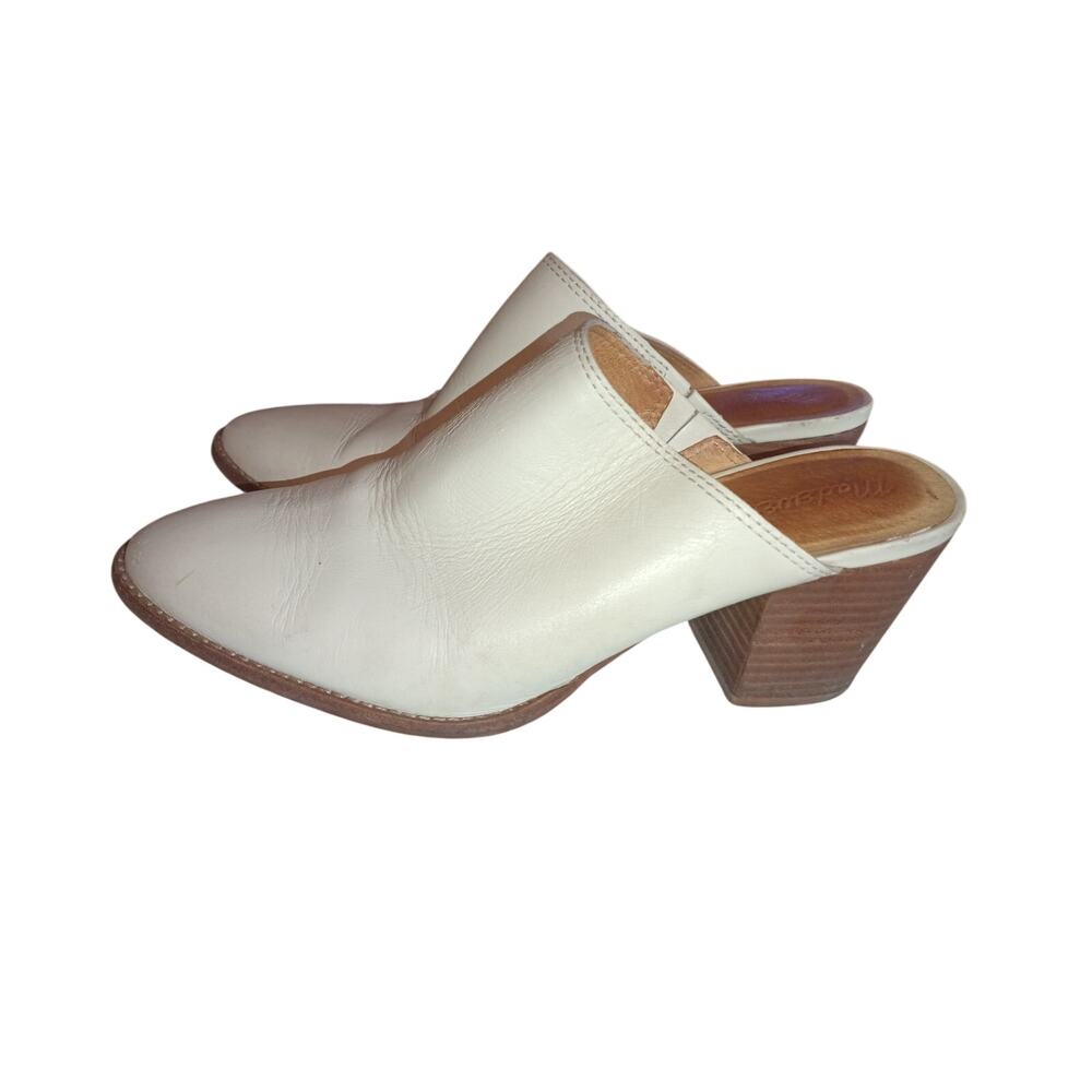Madewell Harper Mules White Leather size 8 - Picture 2 of 6